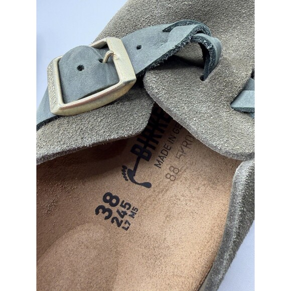 Birkenstock Boston Clogs Braided Shoes Unisex Thyme Suede Size EU 38 US 7 New - Picture 8 of 9